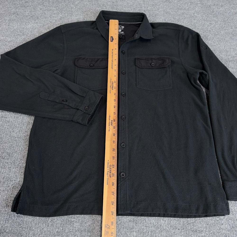 Mountain Hardwear Fleece Shacket Men Large Black Microchill Shirt Jacket Button - Picture 5 of 11